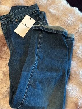 7 For All Mankind dark indigo denim jeans